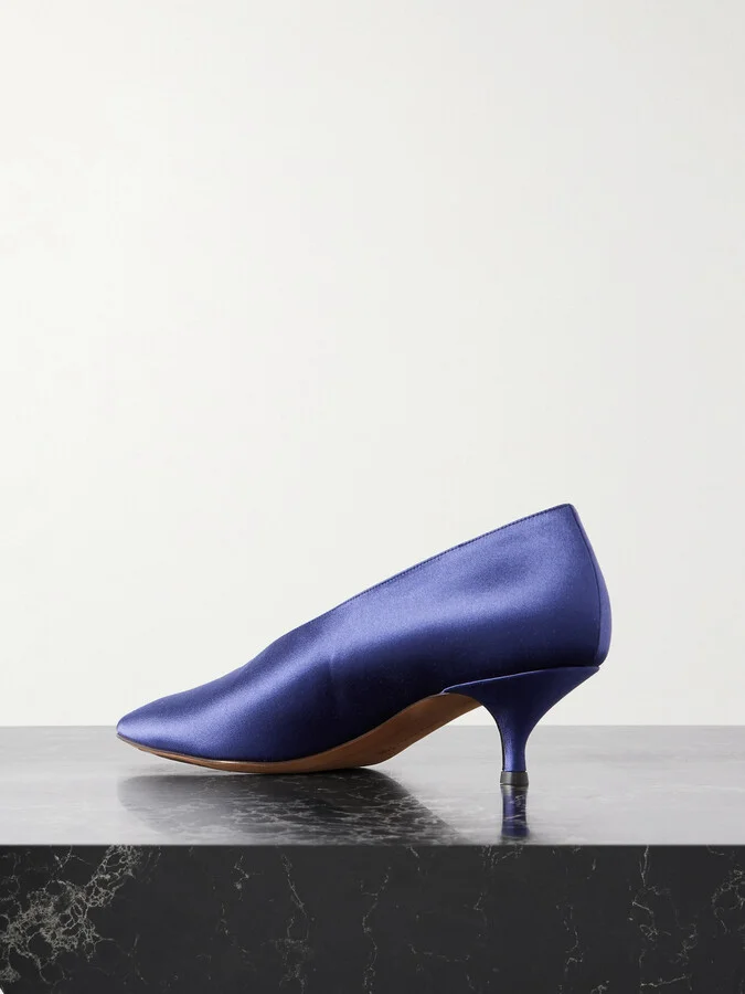 Emme Parsons - Veneto Satin Pumps - Blue - Image 3