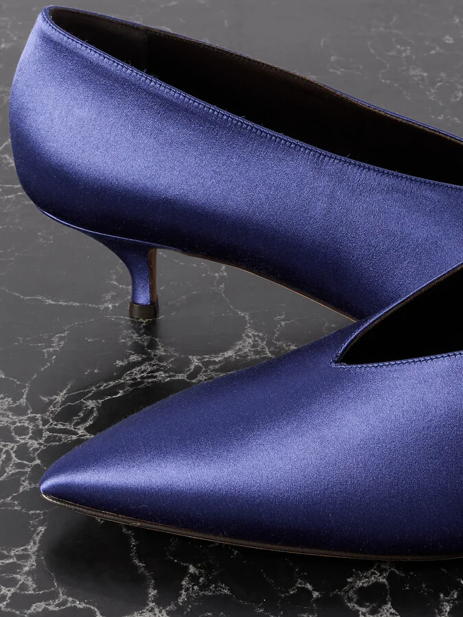 Emme Parsons - Veneto Satin Pumps - Blue - Image 4