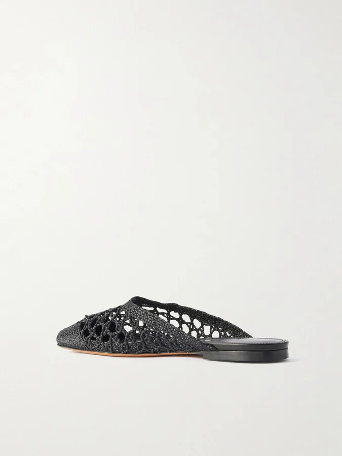 Emme Parsons - Woven Raffia Mules - Black - Image 3