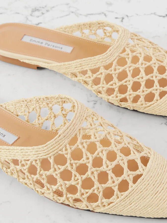 Emme Parsons - Woven Raffia Mules - Neutrals - Image 4