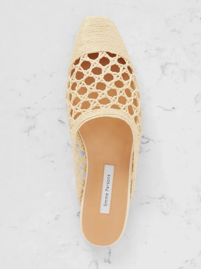 Emme Parsons - Woven Raffia Mules - Neutrals - Image 5