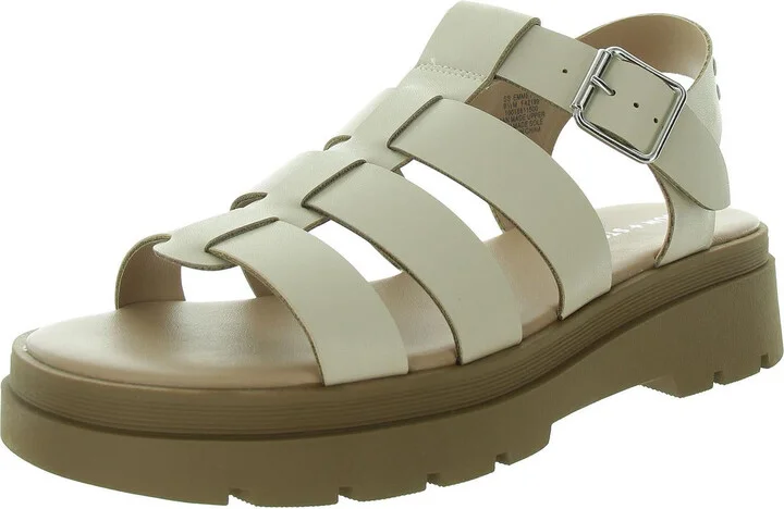 Emmettt Womens Faux Leather Flatform Gladiator Sandals