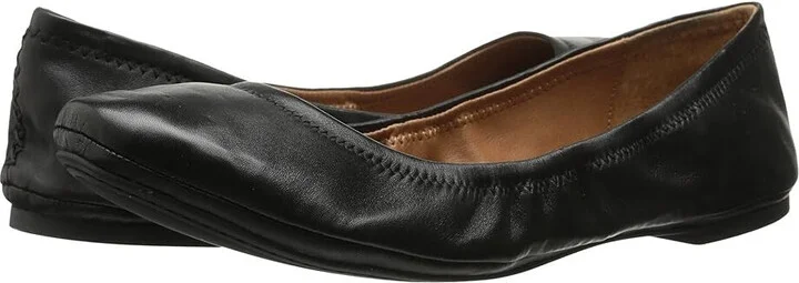 Emmie Ballet Flat Women's 8.5 Black Leather Round Toe Shoes KHD2059