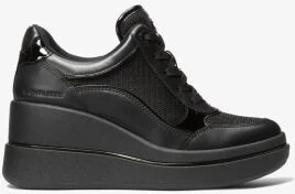 Emmy Leather and Mesh Wedge Trainer - Image 5
