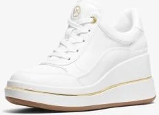 Emmy Leather and Mesh Wedge Trainer - Image 2