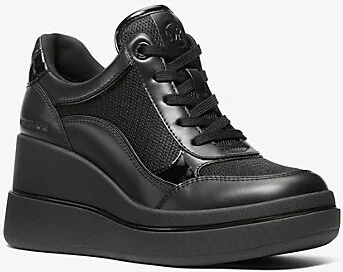 Emmy Leather and Mesh Wedge Trainer