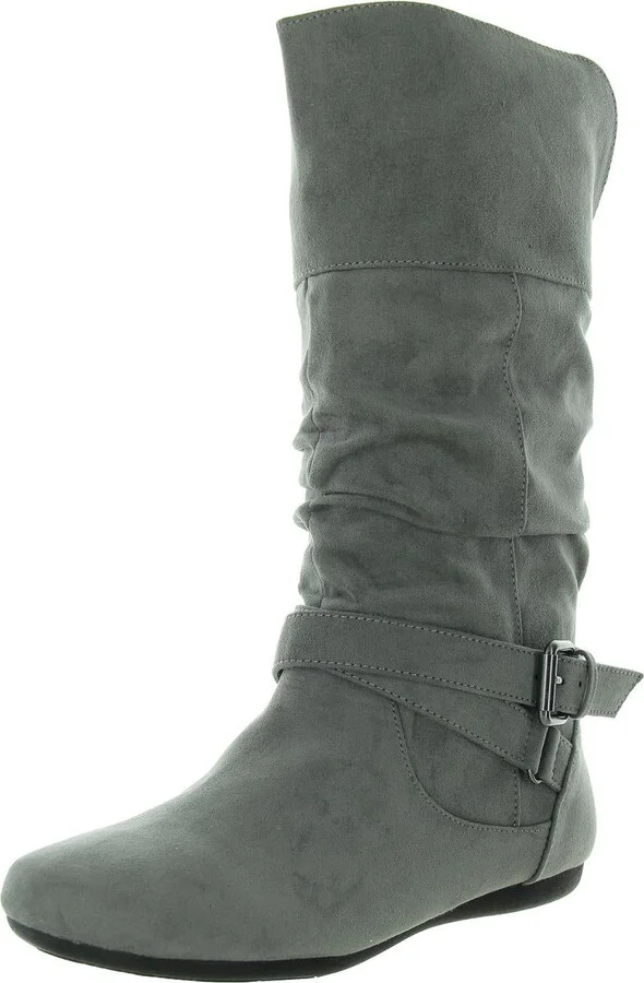 Emmy Womens Slouchy Faux Suede Mid-Calf Boots