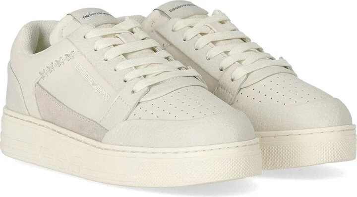 Emporio Armani Basket Ivory Sneaker - Image 2