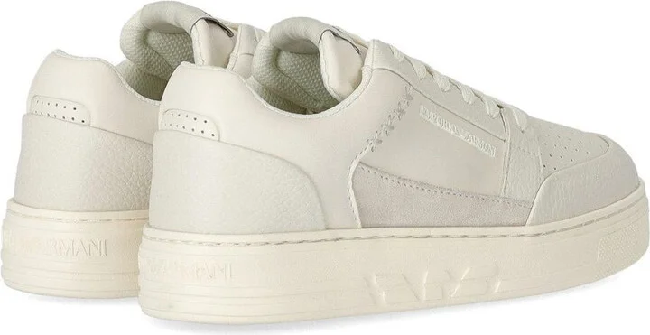 Emporio Armani Basket Ivory Sneaker - Image 4