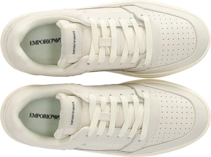 Emporio Armani Basket Ivory Sneaker - Image 5