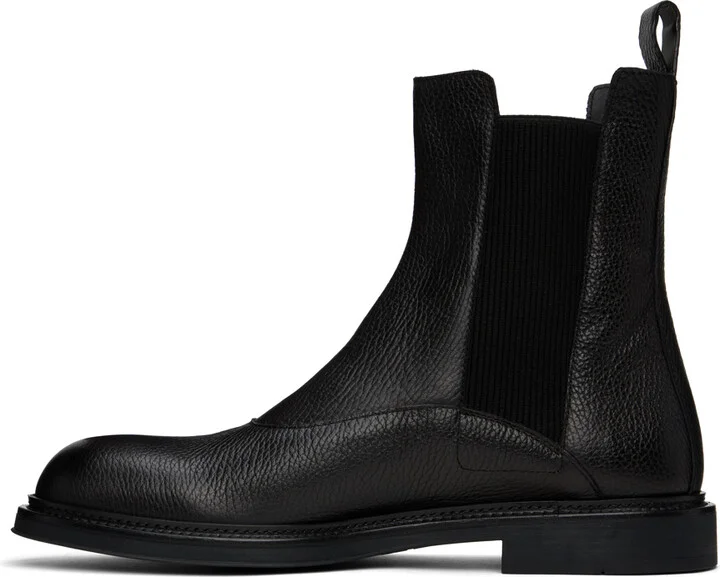 Emporio Armani Black Grained Leather Chelsea Boots - Image 3