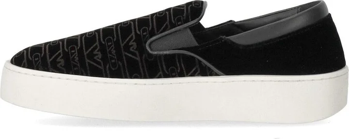 Emporio Armani Black Monogram Slip-On Sneaker - Image 3