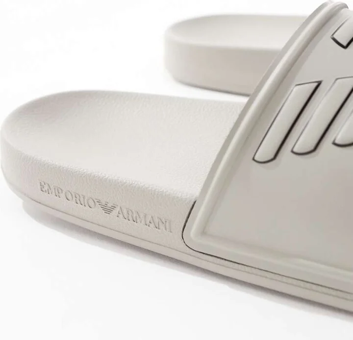 Emporio Armani Bodywear logo slides in beige - Image 3