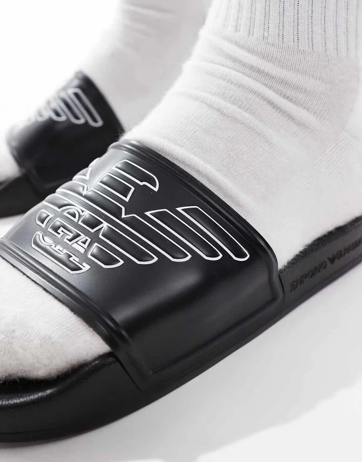 Emporio Armani Bodywear logo slides in black - Image 2