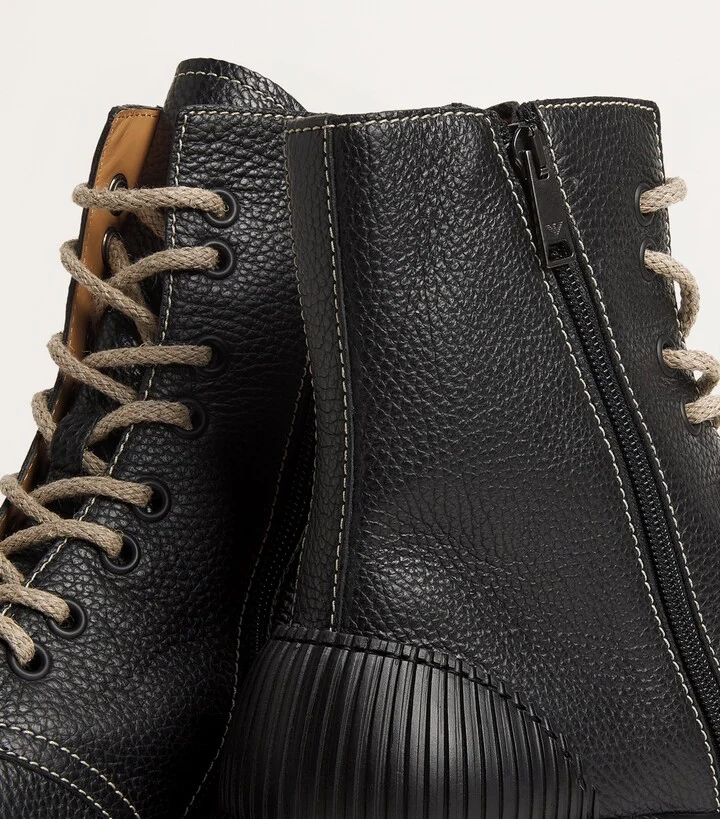 Emporio Armani Leather Ankle Boots - Image 6