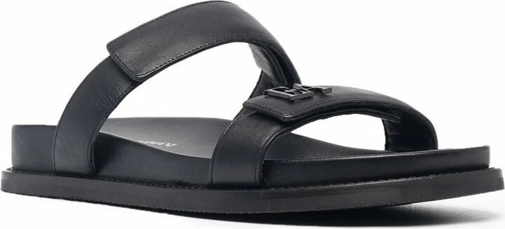 Emporio Armani Leather Flat Sandals - Image 2