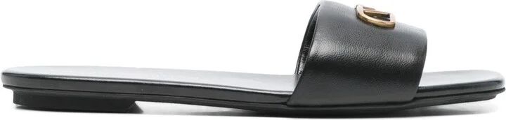 Emporio Armani Leather Flat Sandals