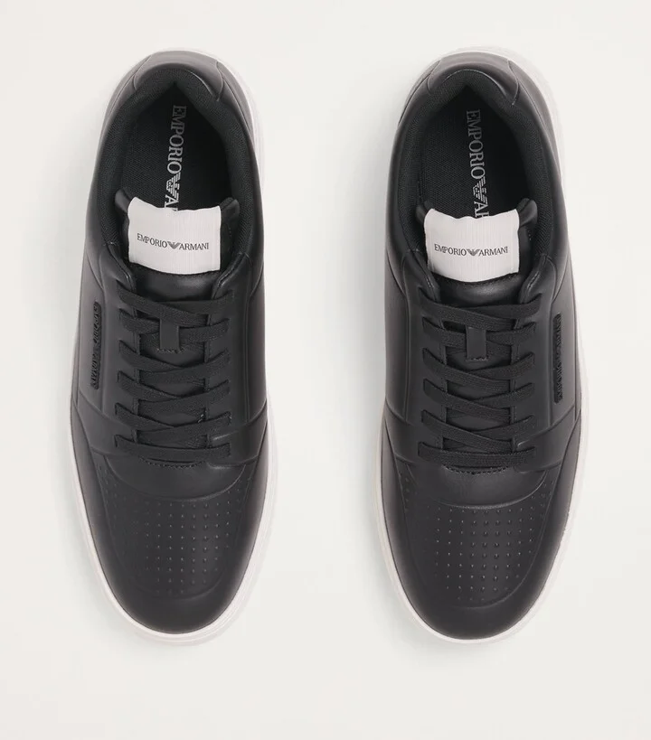 Emporio Armani Leather Low-Top Sneakers - Image 3