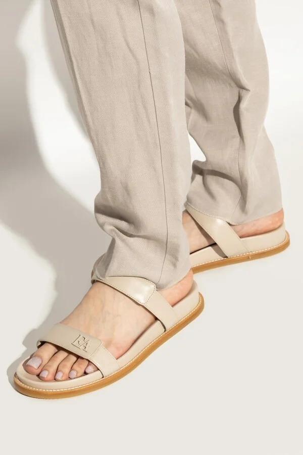 Emporio Armani Leather Slides With Logo - Image 2