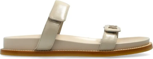 Emporio Armani Leather Slides With Logo