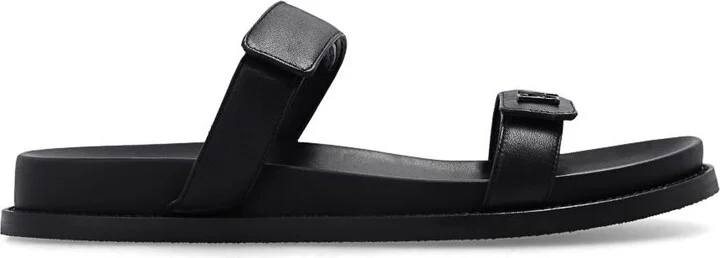 Emporio Armani Leather Slides With Logo