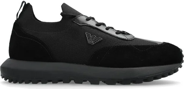 Emporio Armani Logo Plaque Lace-Up Sneakers