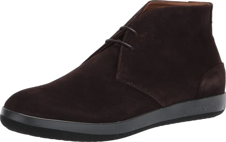 Emporio Armani Men's Suede Lace Up Industrial Shoe