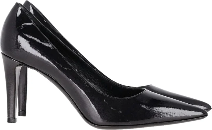 Emporio Armani Pointed Pumps in Black Patent Leather