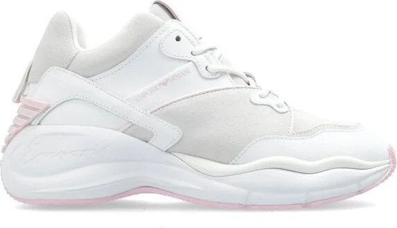 Emporio Armani Round Toe Lace-Up Sneakers