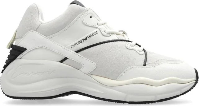 Emporio Armani Round Toe Panelled Sneakers