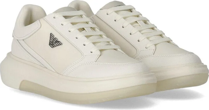 Emporio Armani Saffiano White Sneaker - Image 2