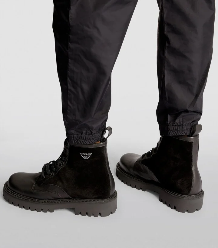 Emporio Armani Suede-Leather Ankle Boots - Image 5
