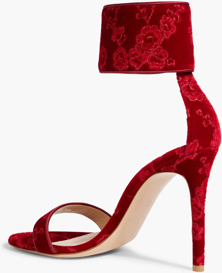 Empress embroidered velvet sandals - Image 3