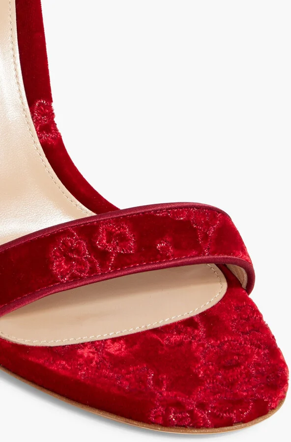 Empress embroidered velvet sandals - Image 4