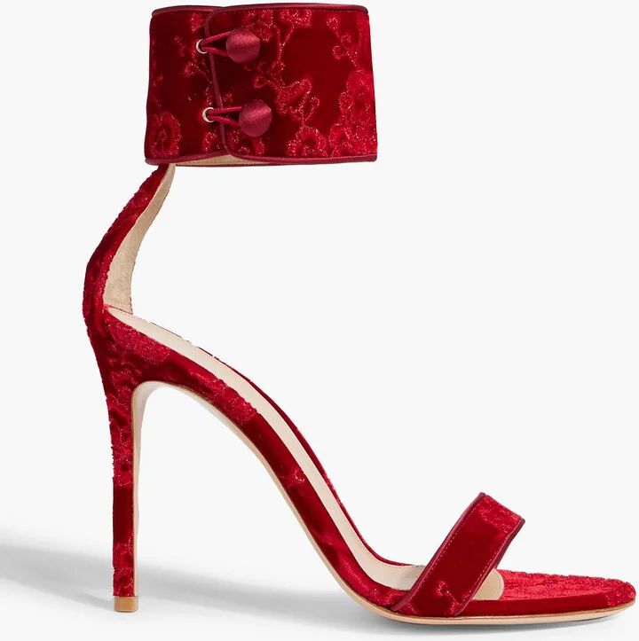 Empress embroidered velvet sandals