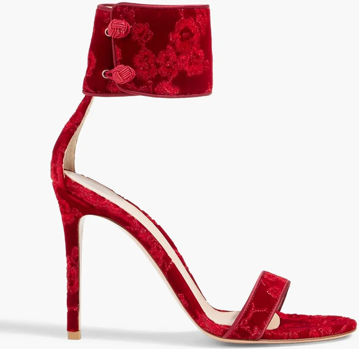 Empress embroidered velvet sandals