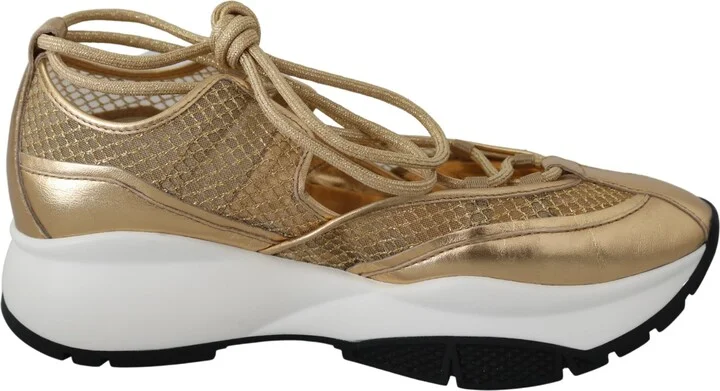 en Glamour Mesh Leather Women's Sneakers