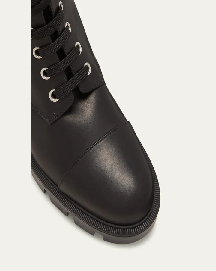 En Hiver Leather Knit Red Sole Boots - Image 2
