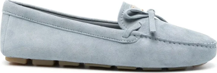Enamel-Logo Suede Driving Shoes