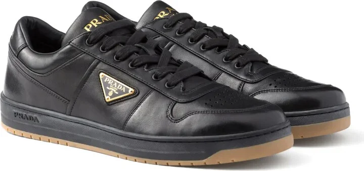 Enamel-Triangle Leather Sneakers - Image 2