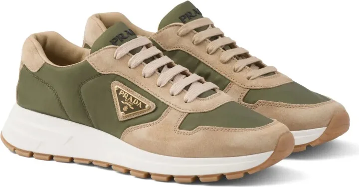Enamel-Triangle Leather Sneakers - Image 2