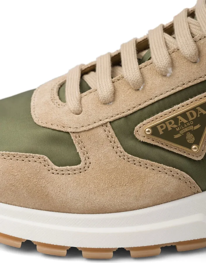 Enamel-Triangle Leather Sneakers - Image 5