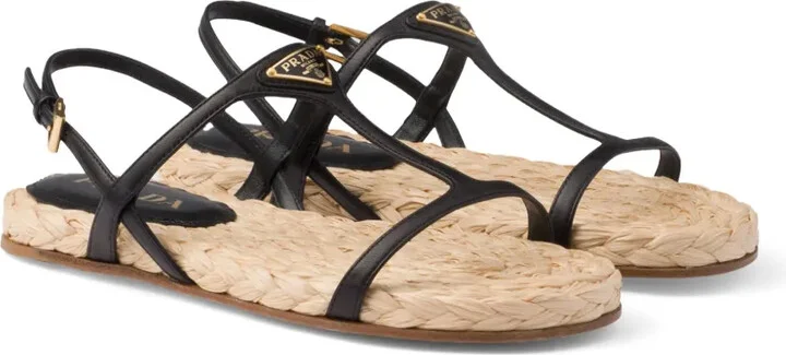 Enamel Triangle-Logo Flat Sandals - Image 2