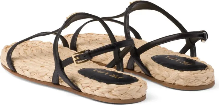 Enamel Triangle-Logo Flat Sandals - Image 3