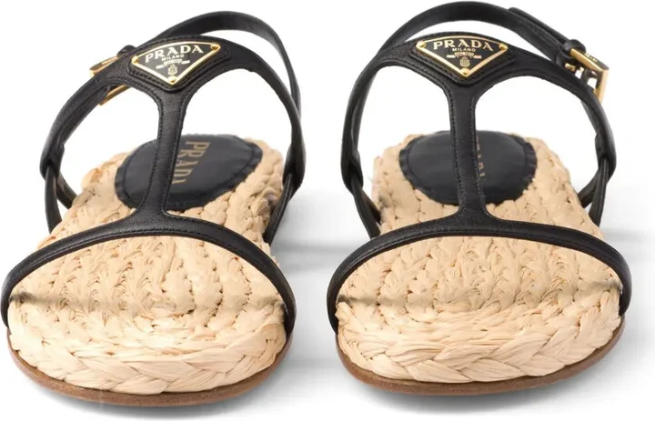 Enamel Triangle-Logo Flat Sandals - Image 4