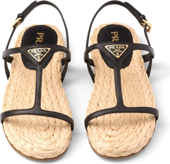 Enamel Triangle-Logo Flat Sandals - Image 5