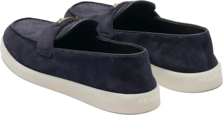 Enamel Triangle-Logo Leather Loafers - Image 3