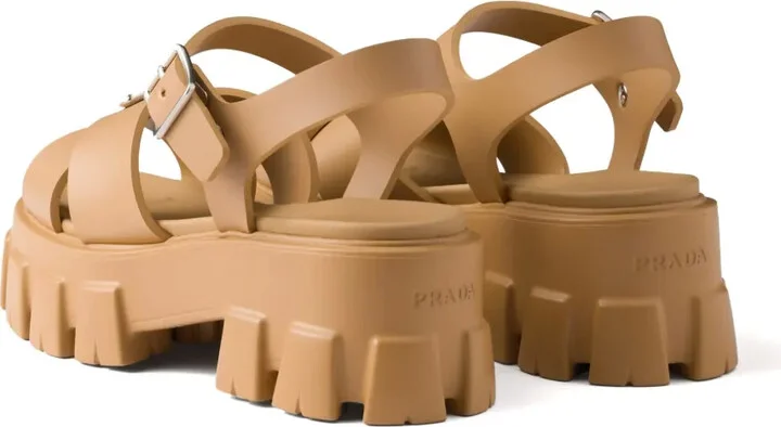 Enamel Triangle-Logo Sandals - Image 3