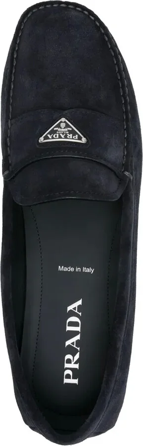 Enamel-Triangle-Logo Suede Loafers - Image 4