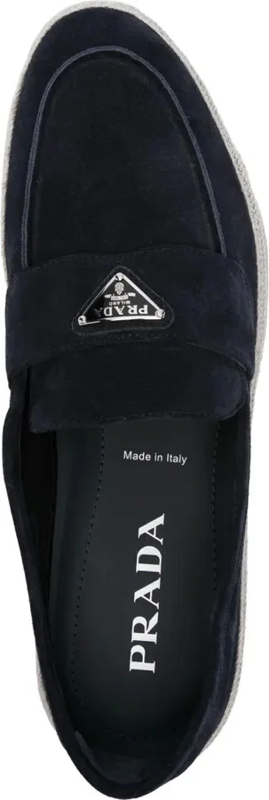 Enamel Triangle-Logo Suede Loafers - Image 4